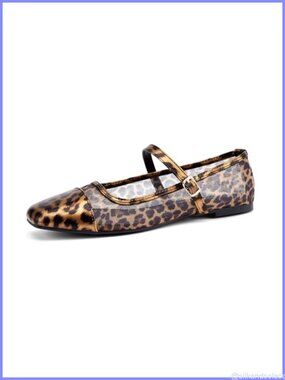 Women's Mesh Buckle Strap Square Toe Ballet Flats Slip On Shoes